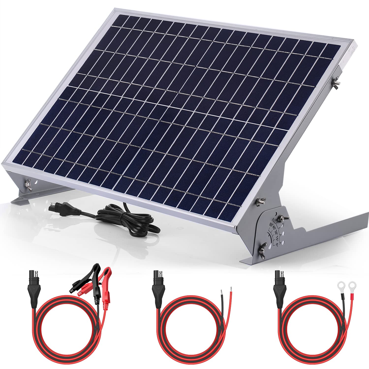 30W 12V Solar Battery Charger with MPPT Controller - Waterproof Solar Panel Kit for Car, Boat, RV, Marine & Trailer Battery Maintenance - Perfect for Outdoor, Camping & Off-Grid Power Supply