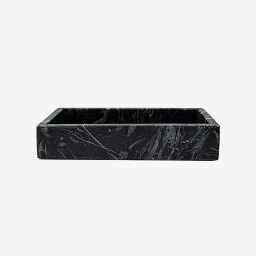Belle de Provence Marble Napkin Holder Tray - Elegant Table Decor for Dining, Kitchen, and Party Serving | Perfect for Weddings, Restaurants, and Home Organization