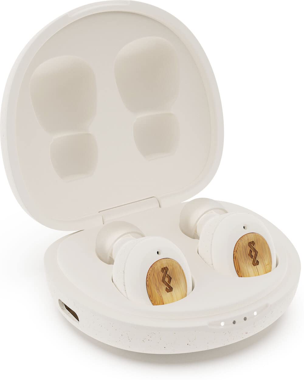 House of Marley True Wireless Champion Earbuds - Bluetooth 5.0 Wireless Earphones with 28H Battery Life, Fast Charging, Eco-Friendly Bamboo Case (Cream) | Perfect for Workouts, Commuting & Travel