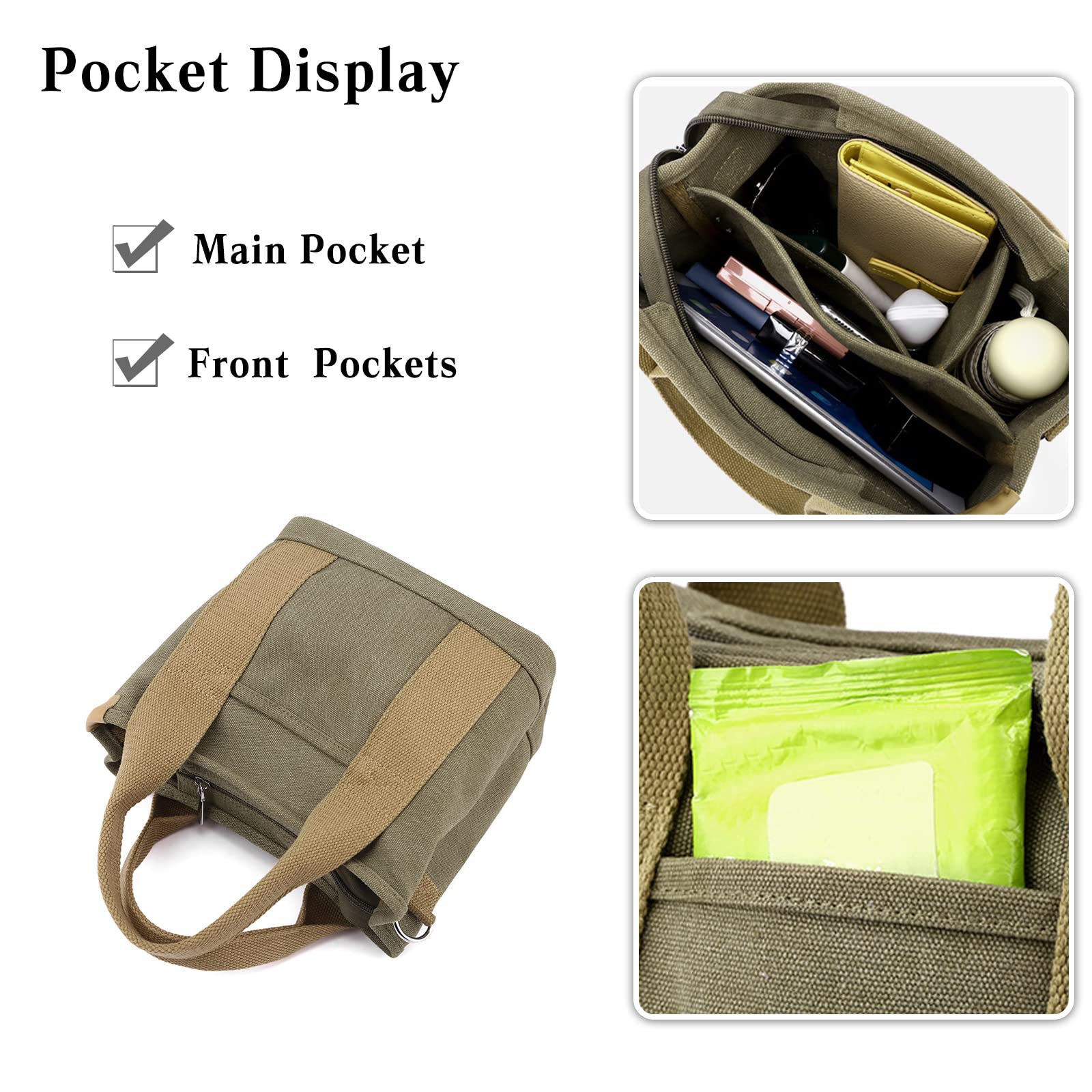 Stylish Canvas Tote Bag for Women - Small Handbag, Satchel, Shoulder & Crossbody Bag with Top Handle - Perfect for Work, Travel & Everyday Use