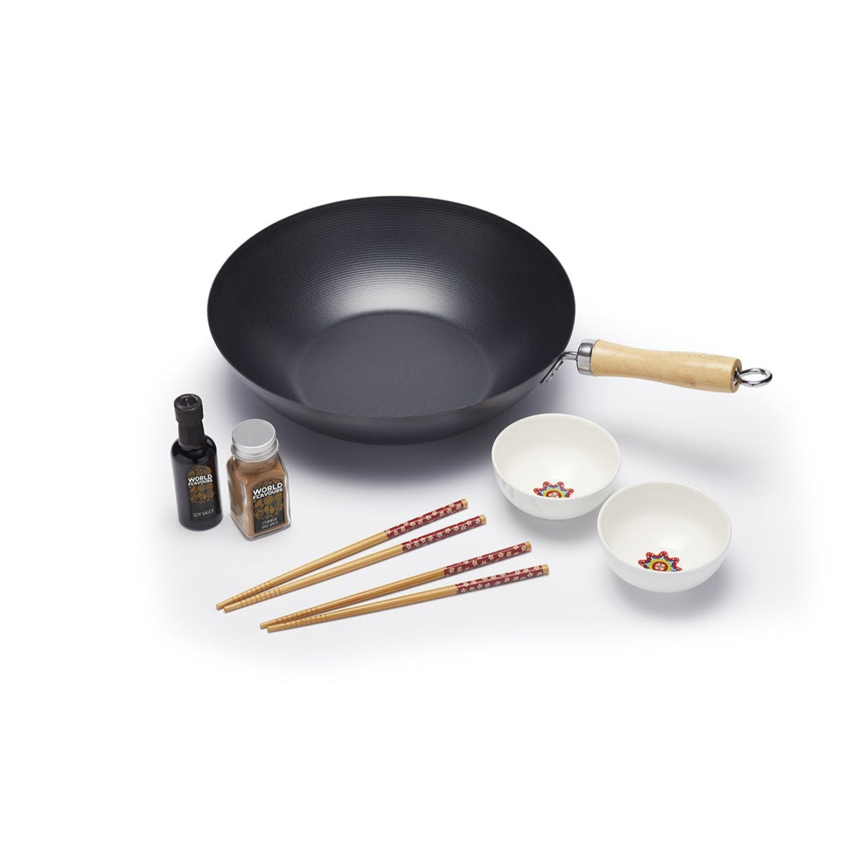 KitchenCraft World of Flavors Stir Fry Gift Set - Premium Cooking Utensils for Asian Cuisine - Perfect for Home Chefs & Stir Fry Enthusiasts