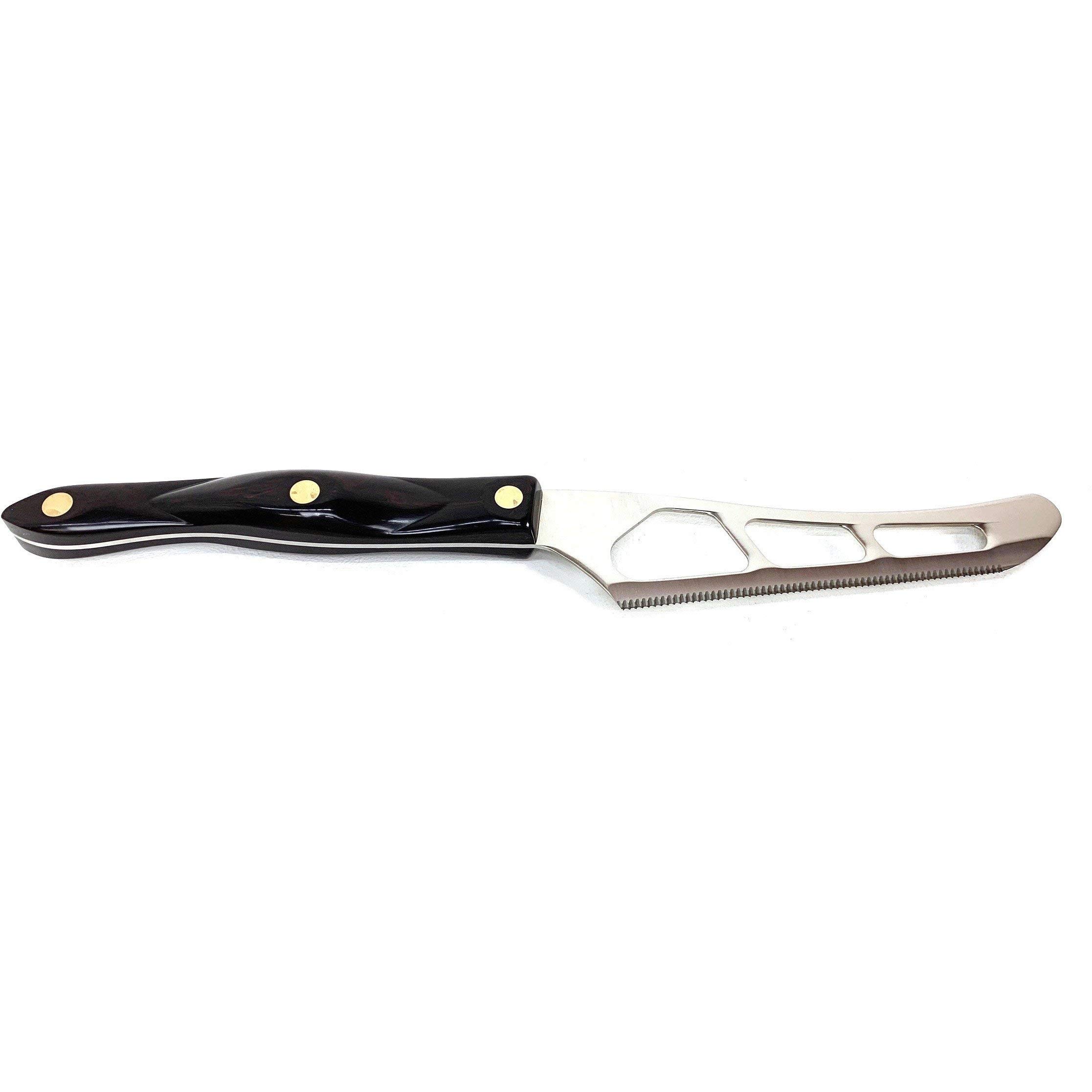 Cutco 1374627 Traditional Cheese Knife - Classic Dark Brown Handle Stainless Steel Blade | Perfect for Cheese Boards, Charcuterie Platters & Wine Pairings