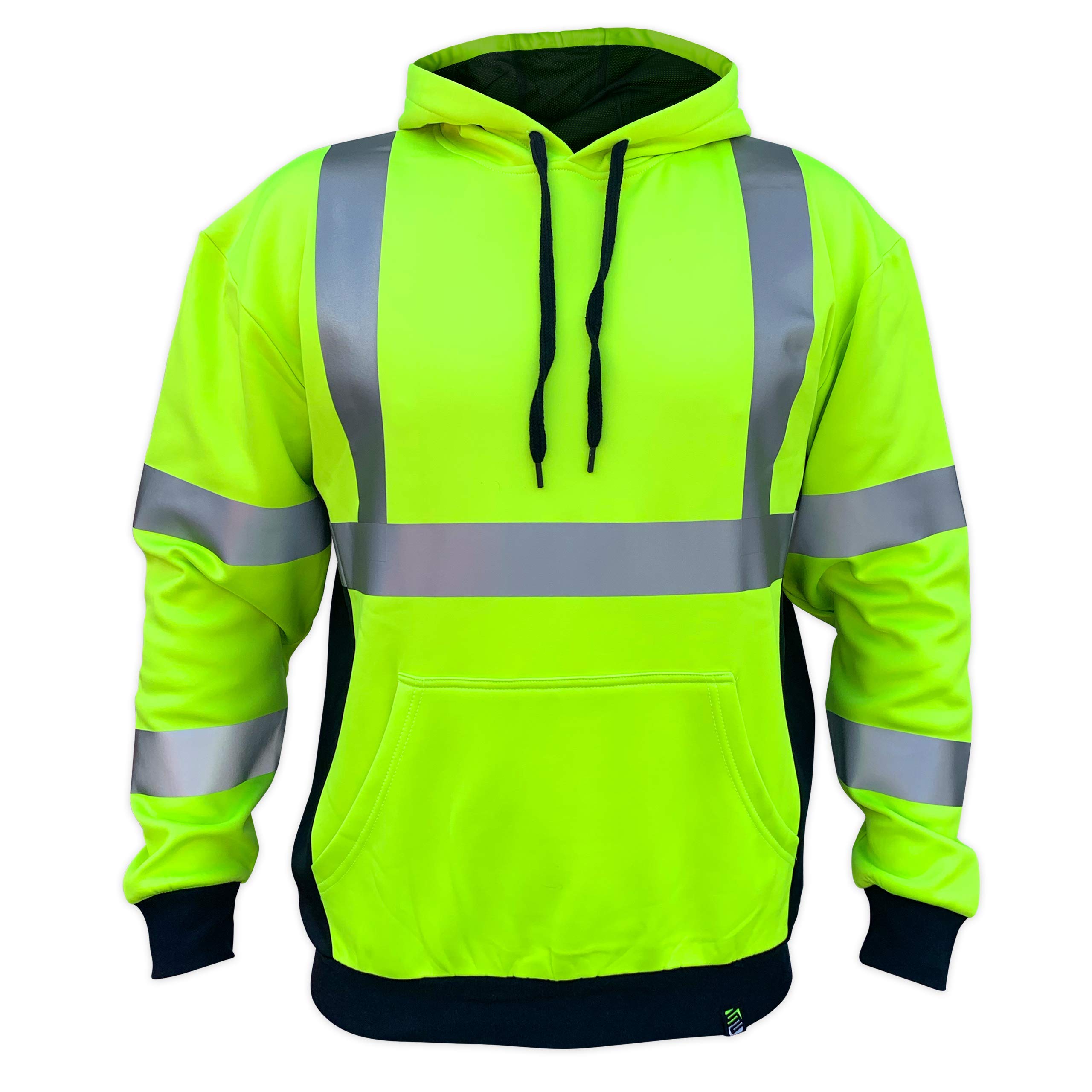 ANSI Class 3 Safety Hoodie - High Visibility Yellow (Safety Green) by SafetyShirtz SS360 - Perfect for Construction, Road Work & Nighttime Outdoor Safety