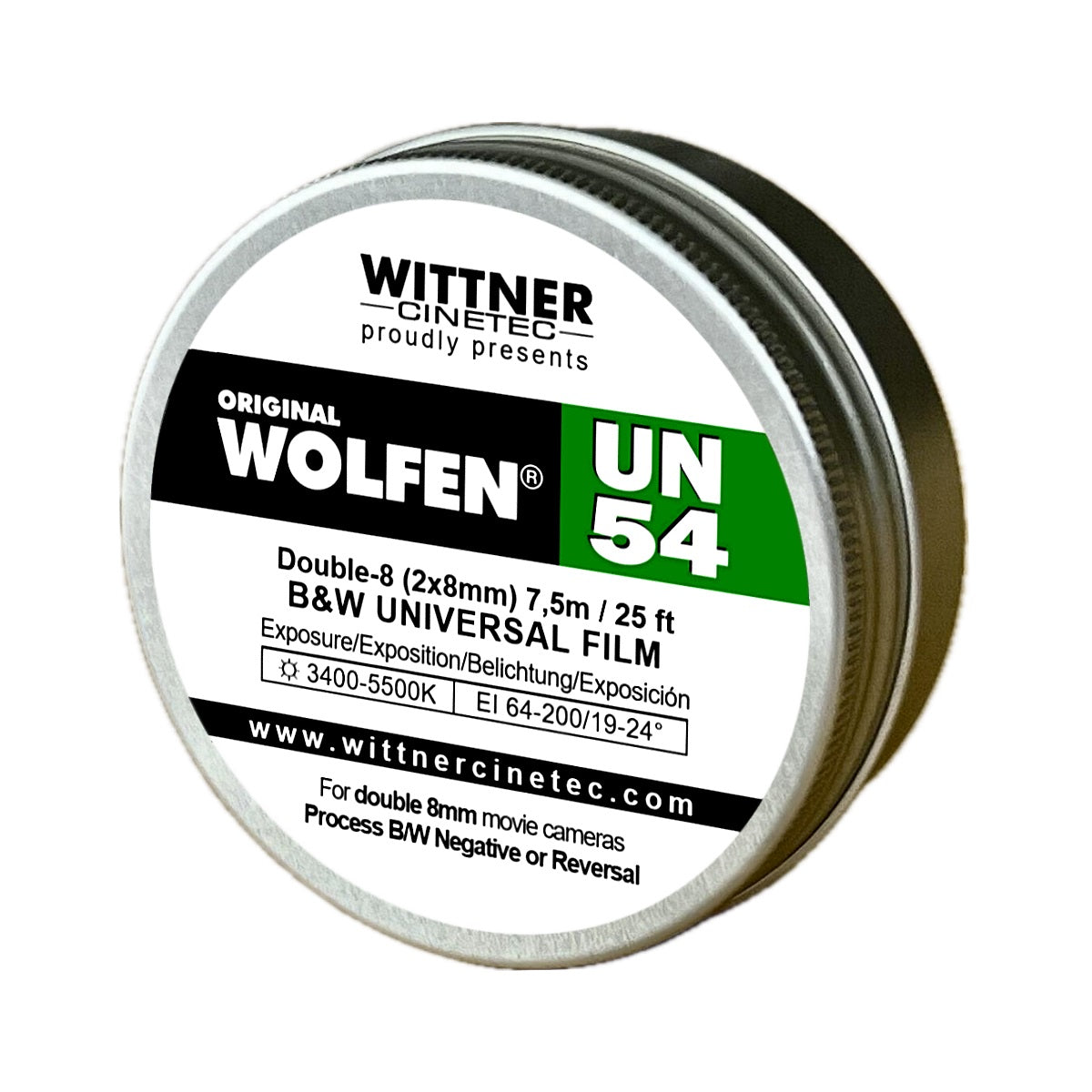 Wolfen UN54 Black & White Film - Double 8 (25 ft) for Vintage Cameras & Classic Photography - Perfect for Home Movies, Retro Projects, and Analog Film Enthusiasts