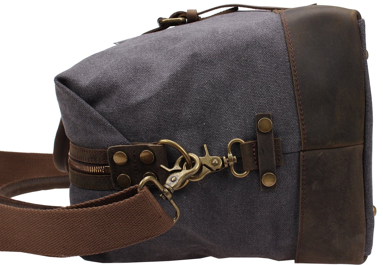 Men's Travel Gym Duffle Bag - Large Canvas Leather Tote for Weekend & Overnight Trips