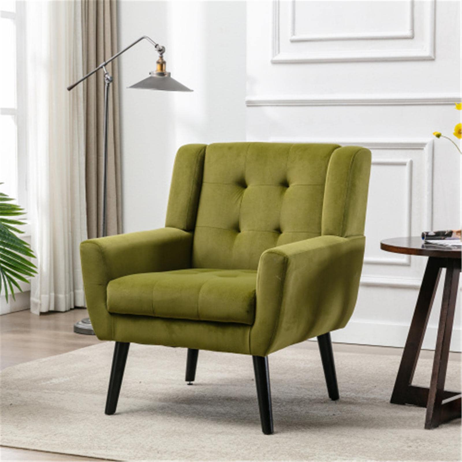 Ergonomic Green Office Chair - Adjustable Height, Padded Seat & Back Support for Home, Dining Room, Living Room & Workspace - Perfect for Remote Work, Gaming & Long Sitting Sessions