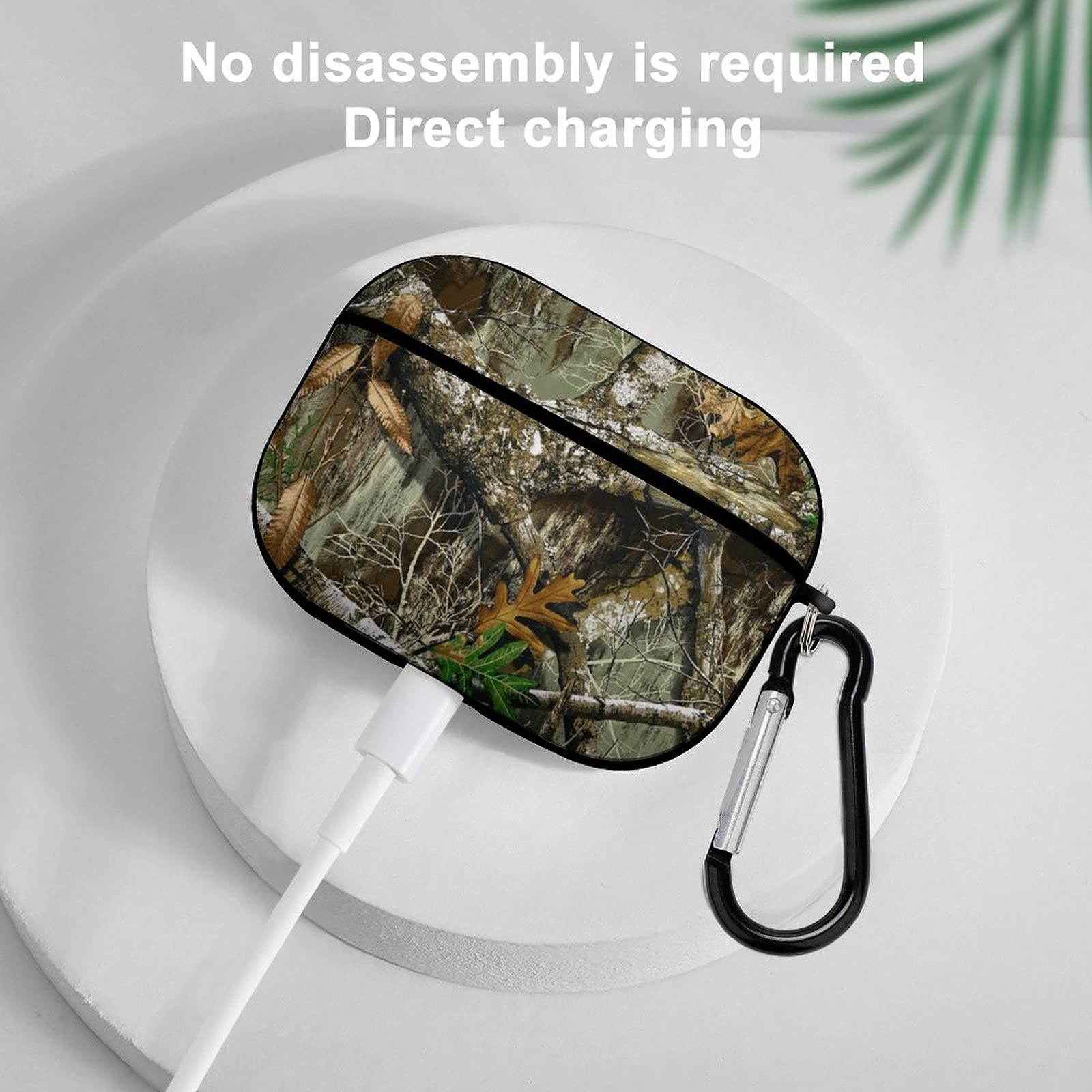 Autumn Hunting Camo AirPods Pro Case Cover - Shockproof Protective Wireless Charging Compatible with Keychain & Headphone Accessories | Perfect for Outdoor Activities, Hunting, and Daily Commute