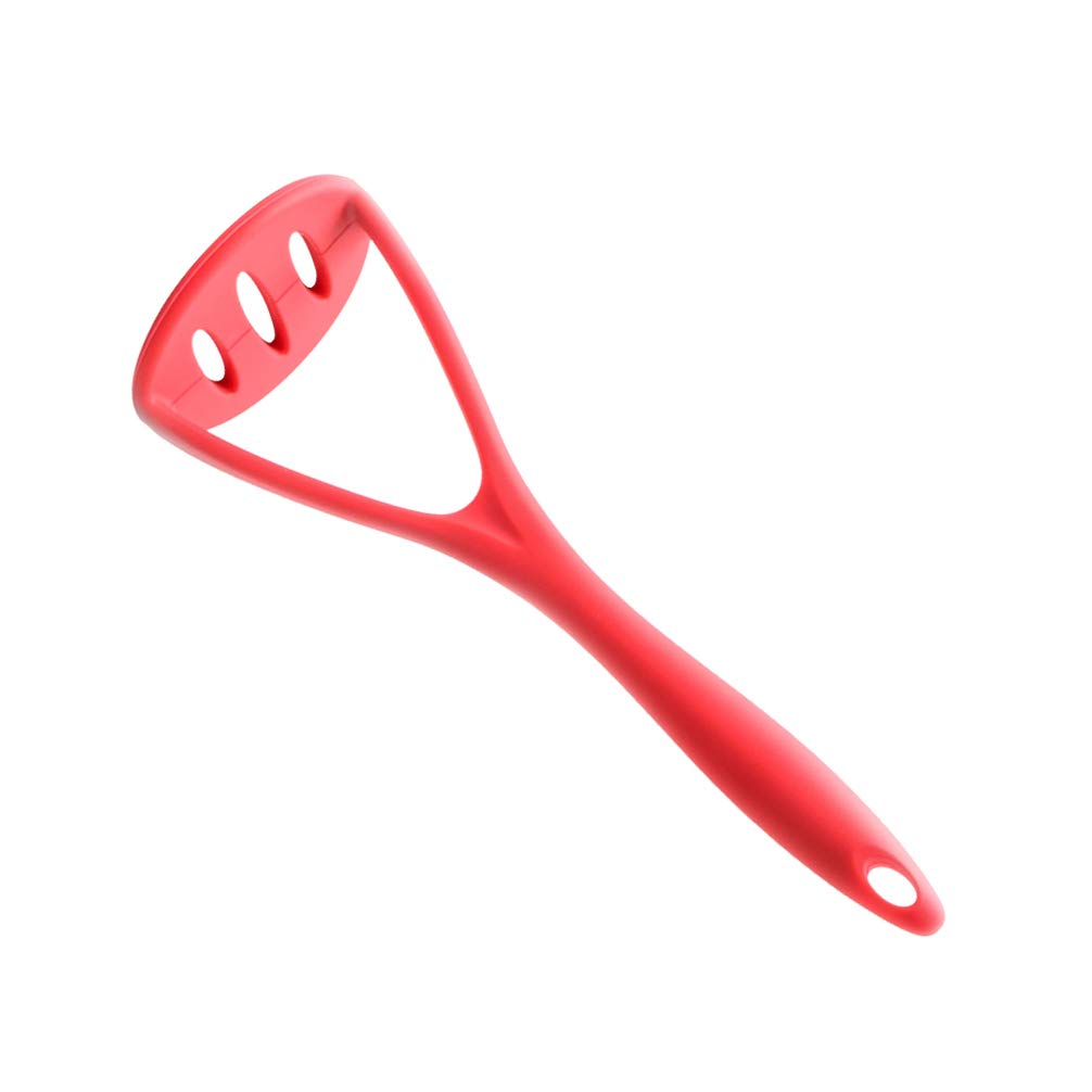 Cabilock Silicone Potato Masher & Fruit Ricer - Durable Kitchen Tool for Mashing Potatoes, Fruits, and Vegetables - Perfect for Home Cooking, Baking, and Meal Prep - BPA-Free, Easy to Clean, Dishwasher Safe (Red)