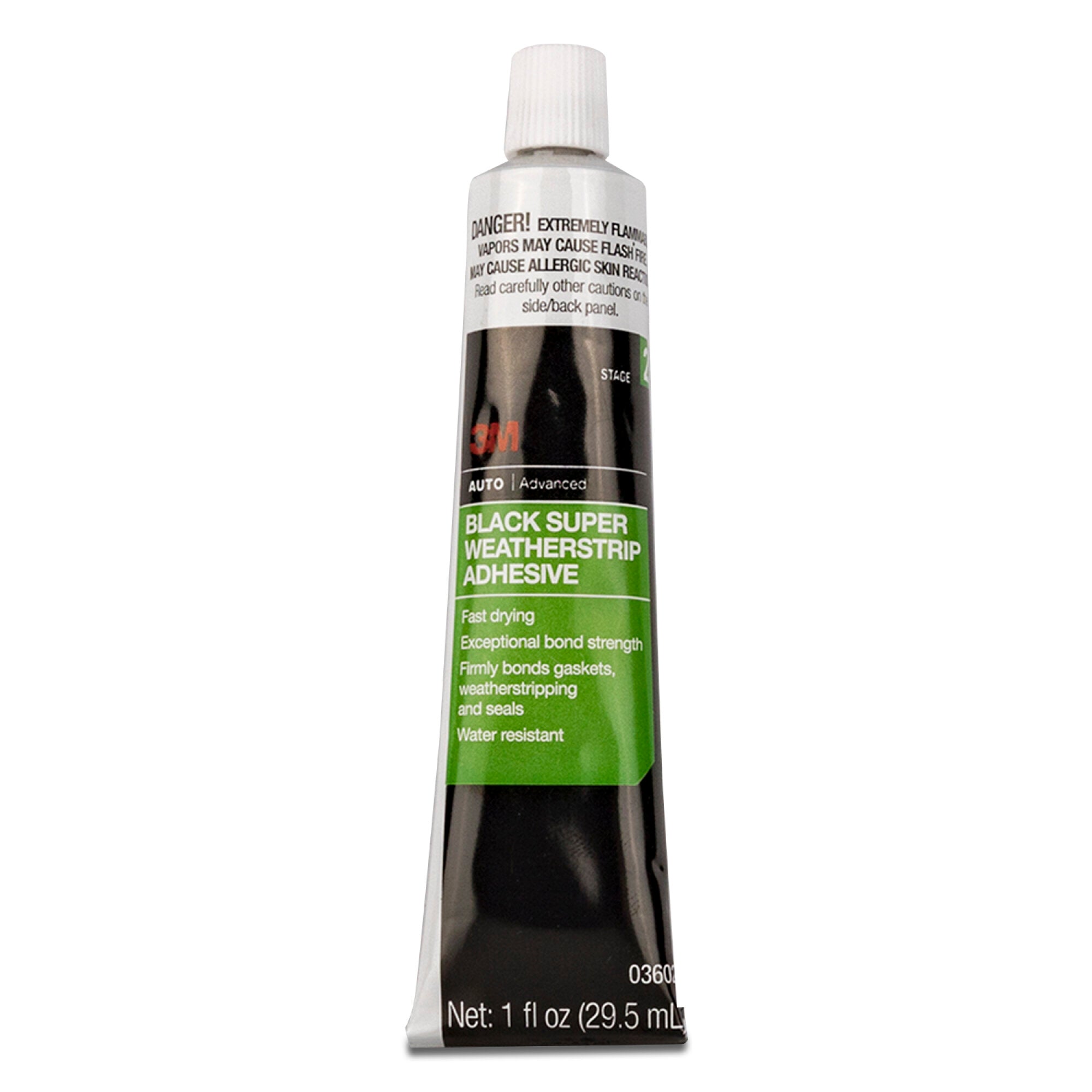3M Black Super Weatherstrip Adhesive 03602 - 1 oz Tube - Strong Automotive & Home Weather Stripping Glue for Doors, Windows, RV & Marine Sealing