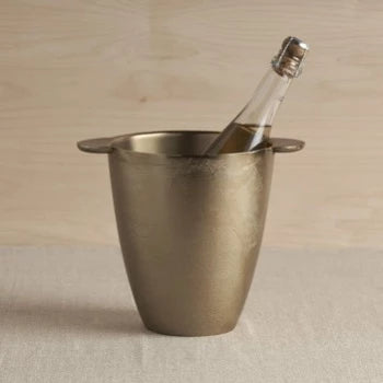 Vintage Antique Brass Wine Chiller Bucket - Classic Ice Bucket for Champagne, White Wine & Beverages - Perfect for Weddings, Parties & Home Entertaining