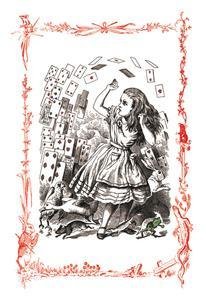 Alice in Wonderland 'You're Nothing but a Pack of Cards' Fine Art Canvas Print - 20x30 Inches Wall Decor for Living Room, Bedroom & Office