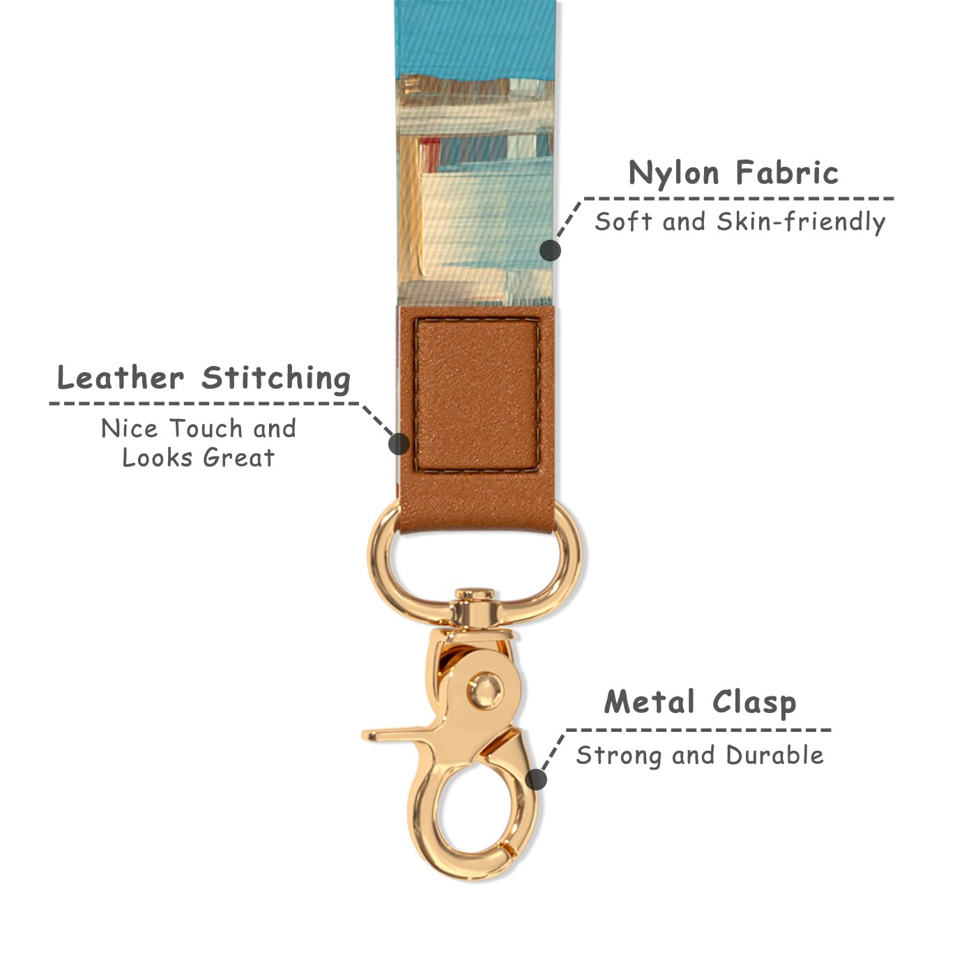 Stylish Wrist Lanyard Keychain - Adjustable Wristlet Strap for Keys, ID Badges, Cards & Phone (Perfect for Work, Travel & Outdoor Activities) - Unisex Design for Men & Women