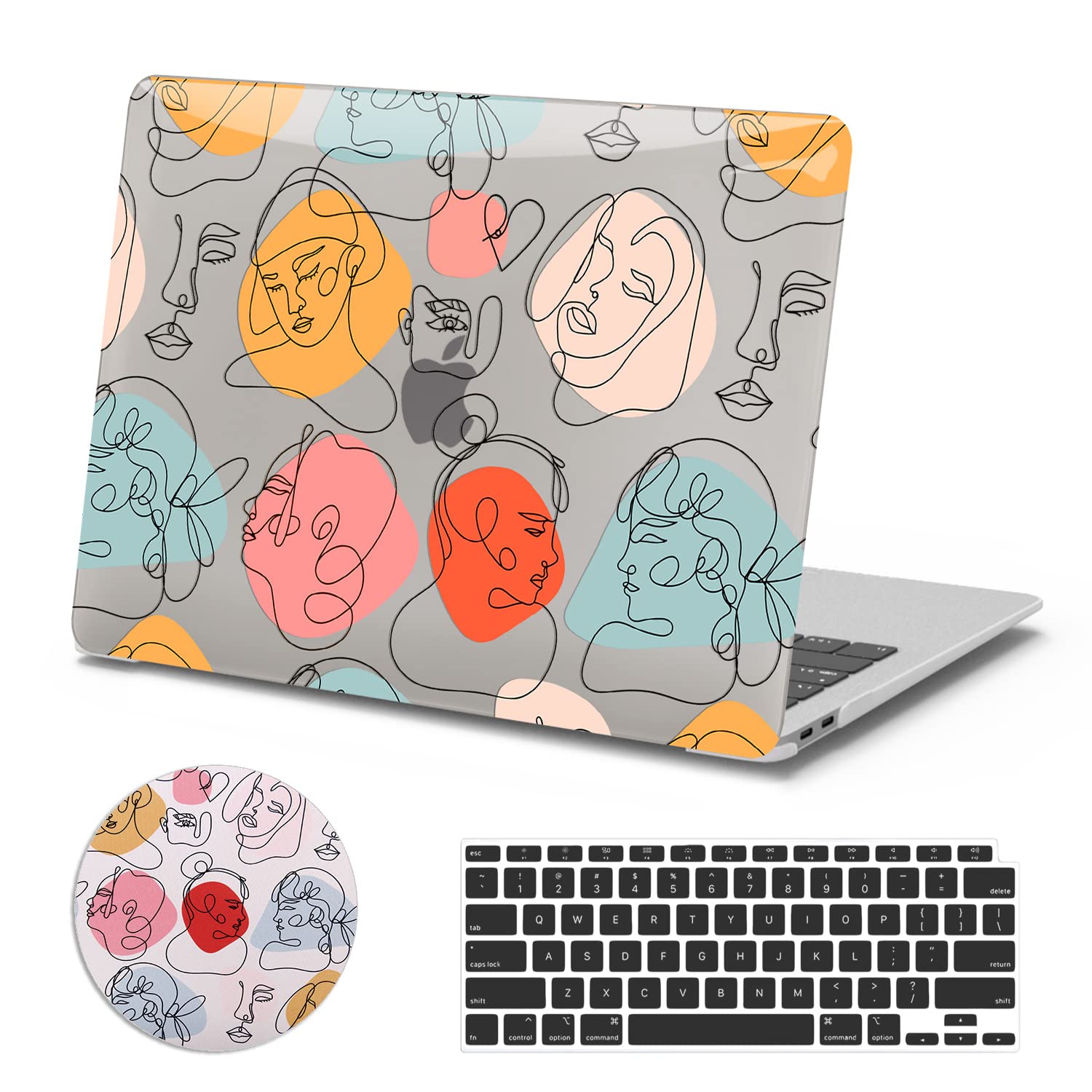 iPAPA MacBook Air 13 Inch Case (2022/2021/2020/2019/2018) - Hard Plastic Shell Cover with Keyboard Protector & Screen Protector for A2337 M1 A2179 A1932 Models | Perfect for Work, Travel & School Protection