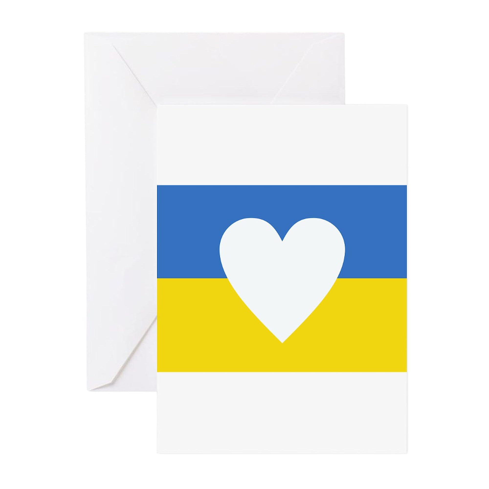 Ukraine Heart Greeting Cards - 20 Pack Blank Note Cards with Glossy Finish | Birthday, Thank You & Sympathy Cards for All Occasions | Perfect for Sending Love & Support to Ukraine