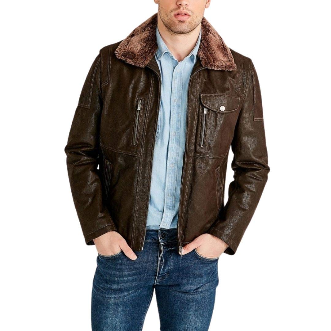 MumaPapa Men's Genuine Leather Bomber Aviator Jacket (S-3XL) - Stylish Outerwear for Casual Wear, Motorcycle Riding & Night Out