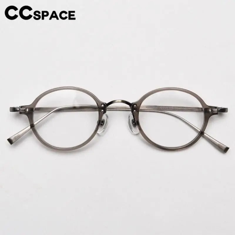 CCspace Unisex Full Rim Small Round Acetate Eyeglasses 57268 - Lightweight & Durable Frame for Reading, Computer Use & Everyday Wear