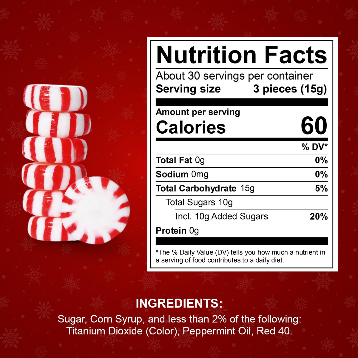 Starlight Peppermints - Individually Wrapped Hard Candy (1lb) | Bulk Mints for Office, Parties & Holiday Treats | Refreshing Breath & Sweet Gift Idea