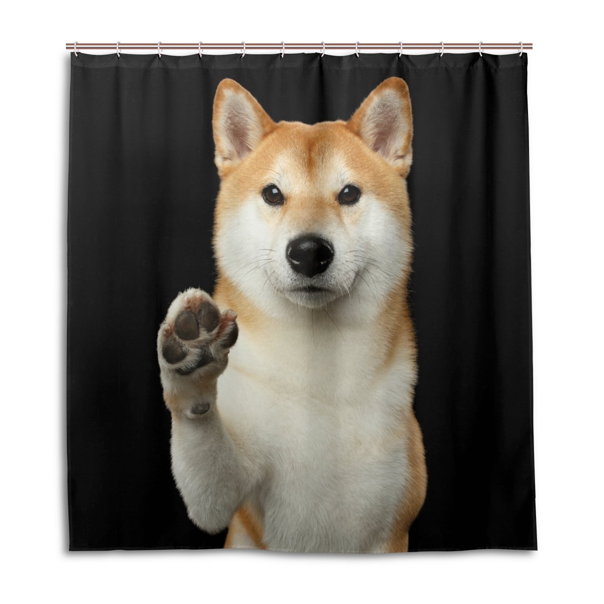 ALAZA Cute Shiba Inu Dog Shower Curtain - 72x72 Inch Waterproof Polyester Bathroom Decor with Hooks - Perfect for Pet Lovers' Bathroom & Japanese-Themed Home Decor