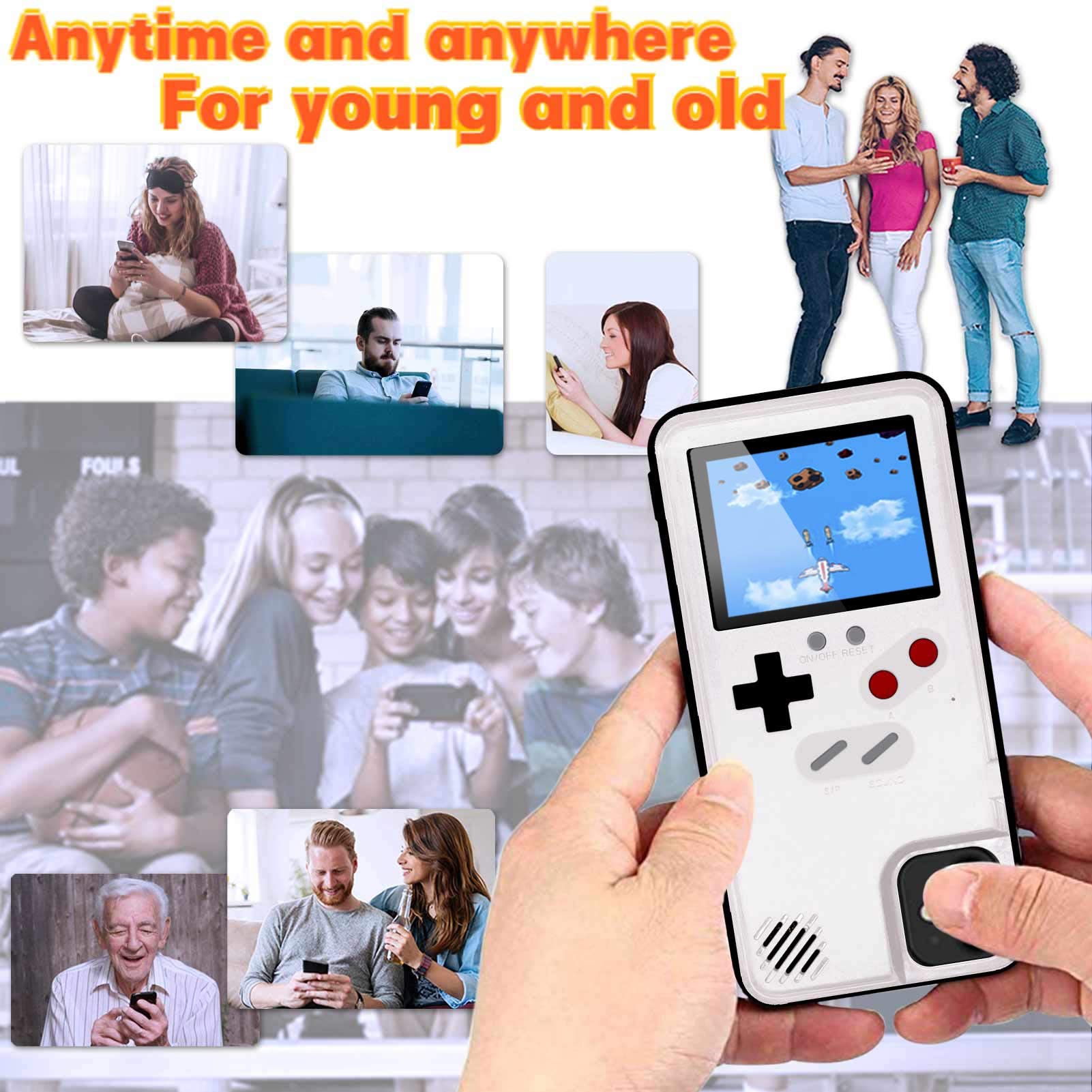 Retro Gaming Case for iPhone 12/12 Pro - Portable Protective Cover with Built-in Power Bank, 36 Classic Mini Games & Color Display (White) | Perfect for Commuting, Travel & Nostalgic Entertainment