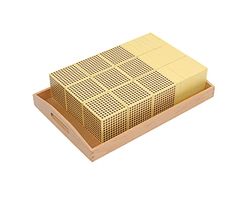 Montessori Math Toys for Kids Ages 6+ - Golden Beads Decimal System Learning Materials with Number Cards & Bank Game - 3-Piece Educational Set for Homeschool, Preschool & Classroom Learning - Perfect STEM Gift for Children's Early Math Development