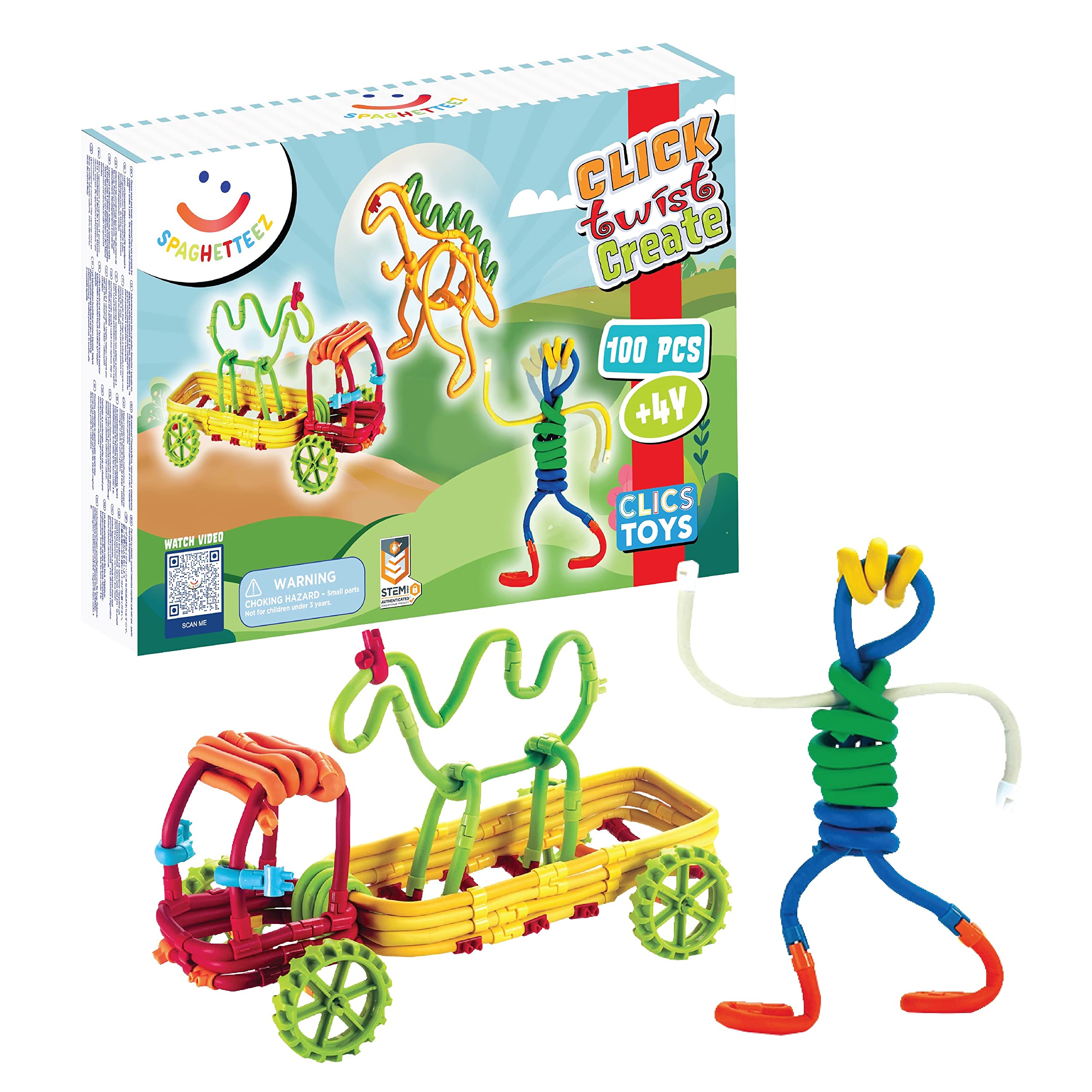 100-Piece Kids Craft Kit for Ages 4+ | Sensory & Construction Toys for Boys & Girls | Creative Arts & Crafts Gift Set | Perfect for Birthday Parties & Classroom Activities