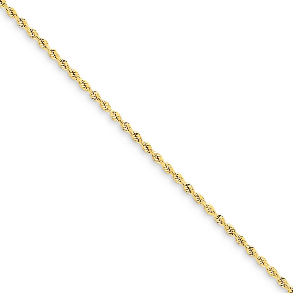 14K Yellow Gold 2mm Regular Rope Chain Necklace for Women - Dainty & Elegant Jewelry for Everyday Wear, Gifts & Special Occasions