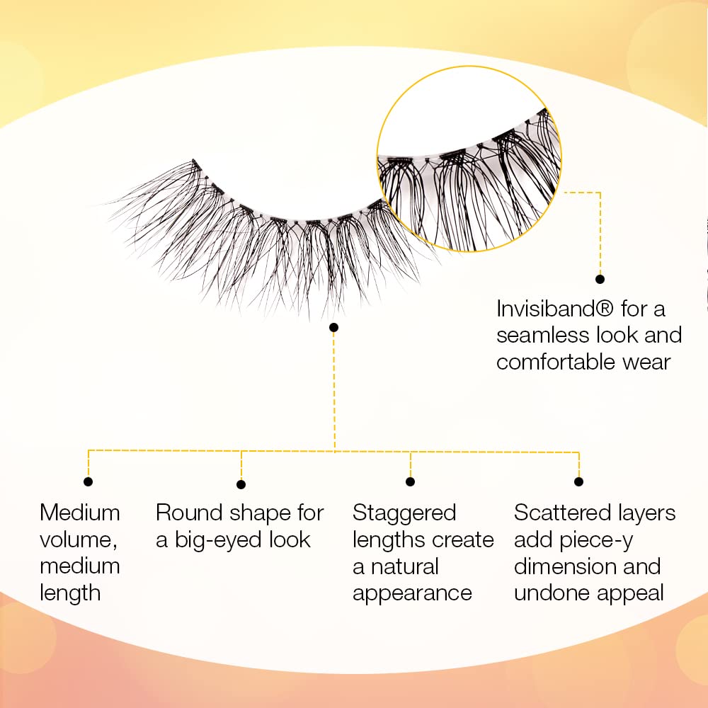 Ardell TexturEyes False Lashes 585 - Fluffy Natural Volume Eyelash Strips, Reusable Fake Lashes for Everyday Wear, 1 Pair - Perfect for Weddings, Parties & Special Occasions