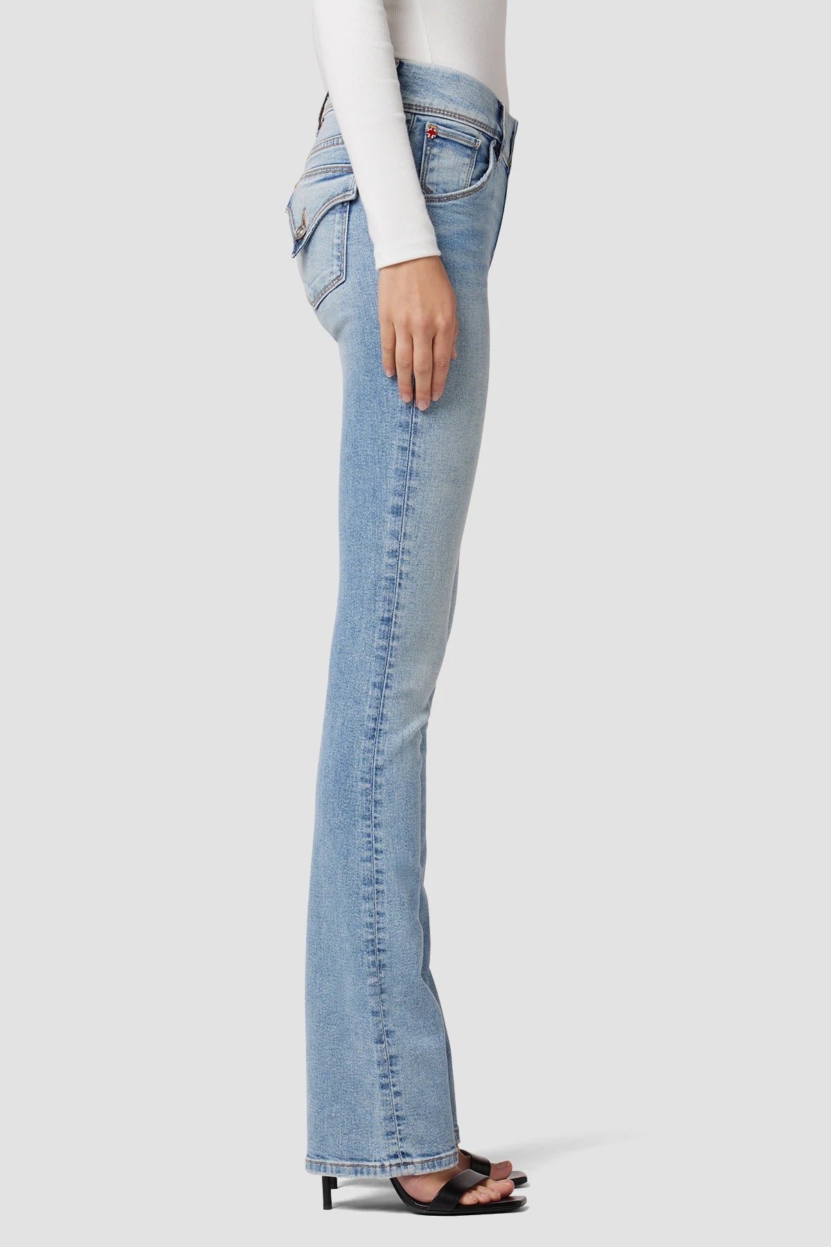 Beth Mid Rise Baby Bootcut Motion Jeans for Women - Comfortable Stretch Denim Pants for Casual Wear & Everyday Outfits