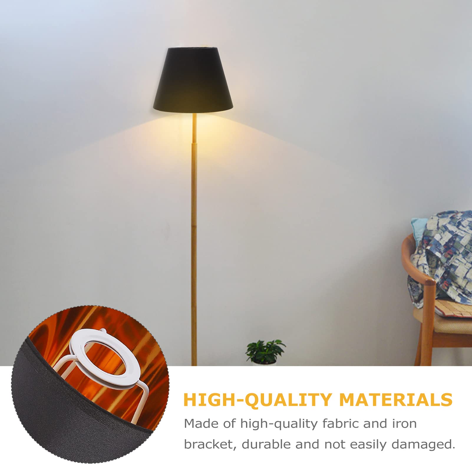 Medium White Fabric Lamp Shade with E14 Base & Golden Lining - 4.7x4.7x5.9 Inch Screw-On Lampshade for Table Lamps, Floor Lights & Home Decor - Perfect for Living Room, Bedroom & Office Lighting