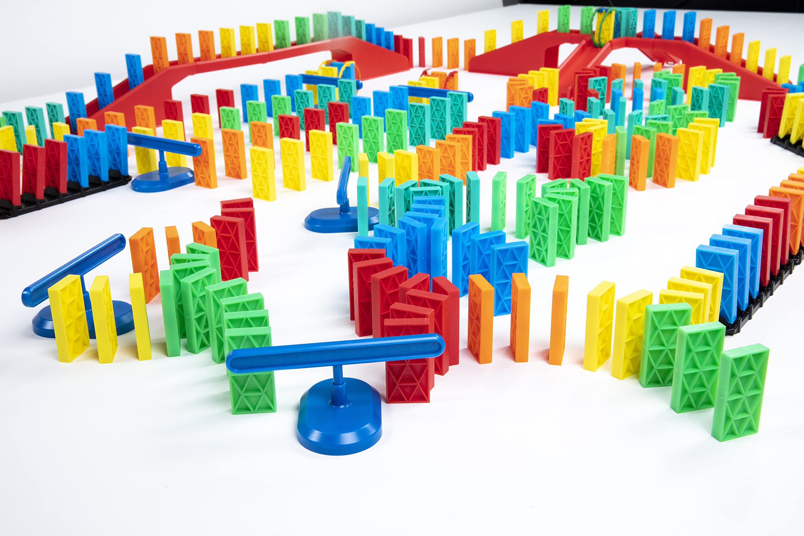 Bulk Dominoes Accessory Kit - 300 Piece STEM Learning Toys for Kids, Family Board Games Set with Building Blocks for Creative Play | Perfect for Classroom Activities, Birthday Gifts & Chain Reaction Experiments