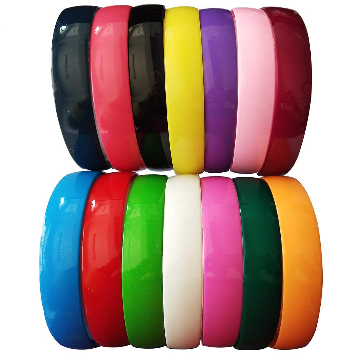 ASG 1 Inch Plastic Hard Wide Headband with Teeth for Women & Girls - 10 Pack - Perfect for Sports, Workouts, Yoga, and Everyday Styling