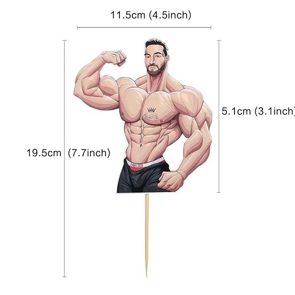 Muscle Man & Sexy Girl Cake Toppers Set - Bachelor Party Decorations, Birthday Cake Topper for Men, Bachelorette Party Supplies - Perfect for Adult Birthday Cakes, Gag Gifts & Themed Parties