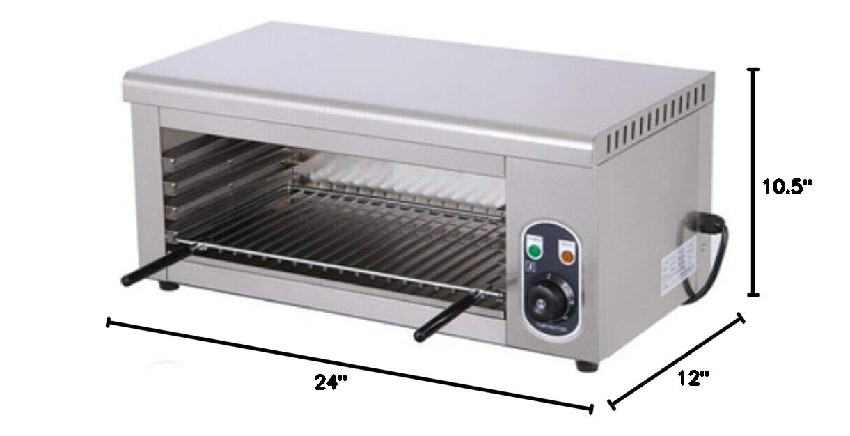 Electric Cheese Melter 110V 2000W - Stainless Steel Commercial & Home Use Salamander Broiler - Adjustable Temperature 122-572°F for Pizza, Nachos, Burgers & BBQ - Countertop Restaurant & Kitchen Equipment