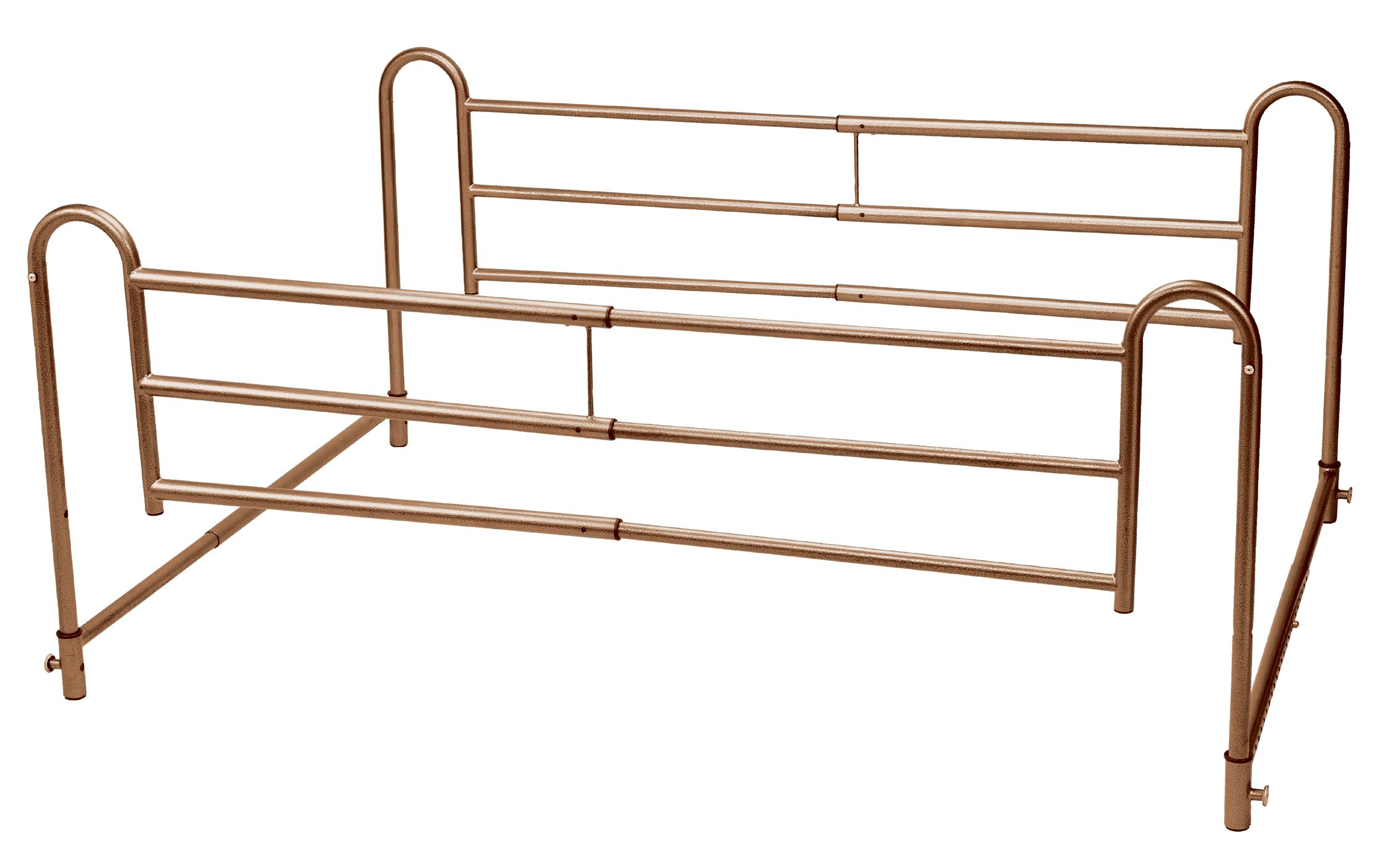 Drive Medical Adjustable Bed Rails for Home Use - Brown Vein Finish, Safety Support for Elderly & Patients - Perfect for Hospital Beds, Home Care & Mobility Assistance