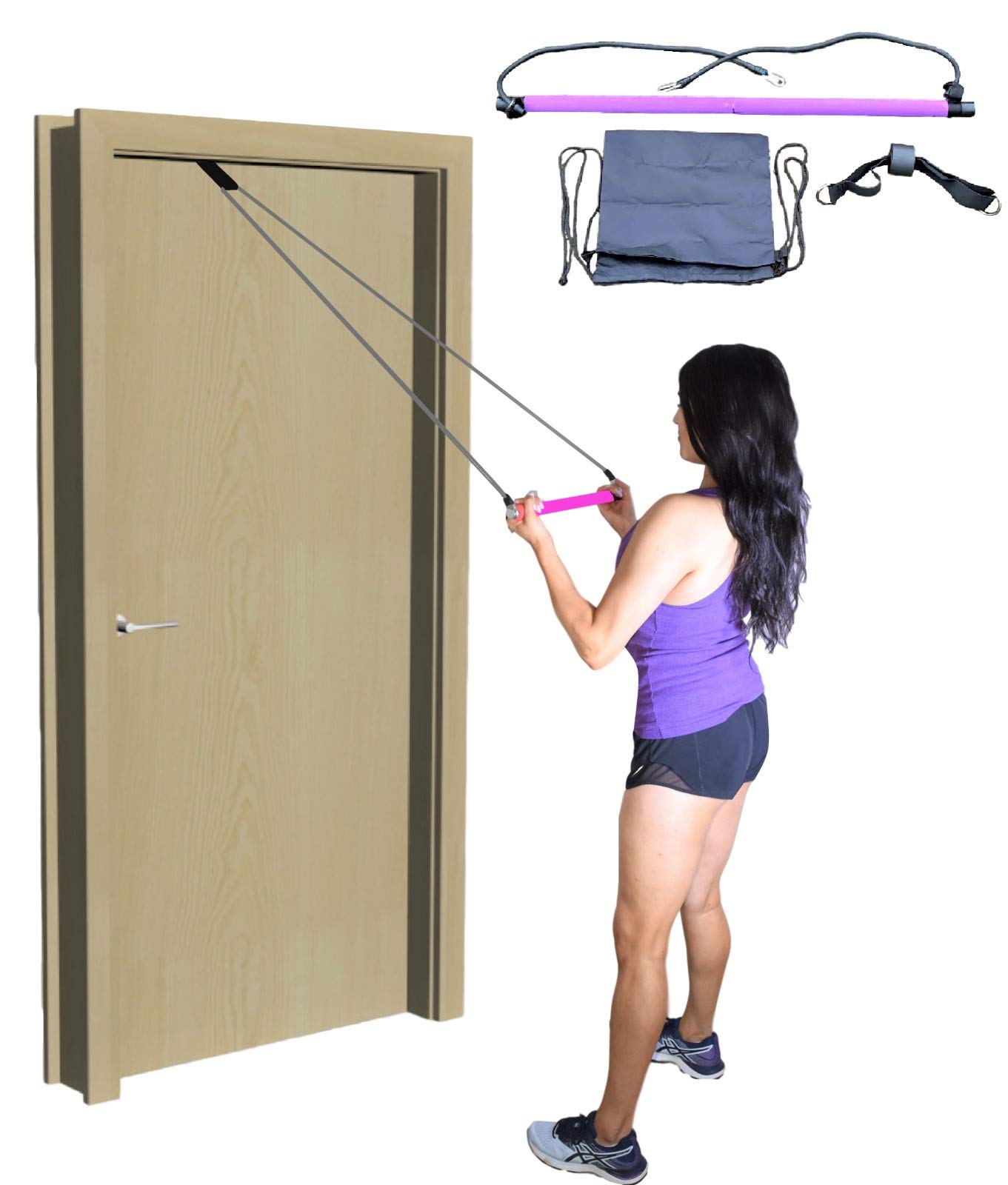 Portable Pilates Bar Kit with Resistance Bands & Door Anchor - Full Body Toning, Yoga & Home Workout Equipment for Women & Men | Perfect for Home Gym, Pilates, Yoga & Stretching Exercises
