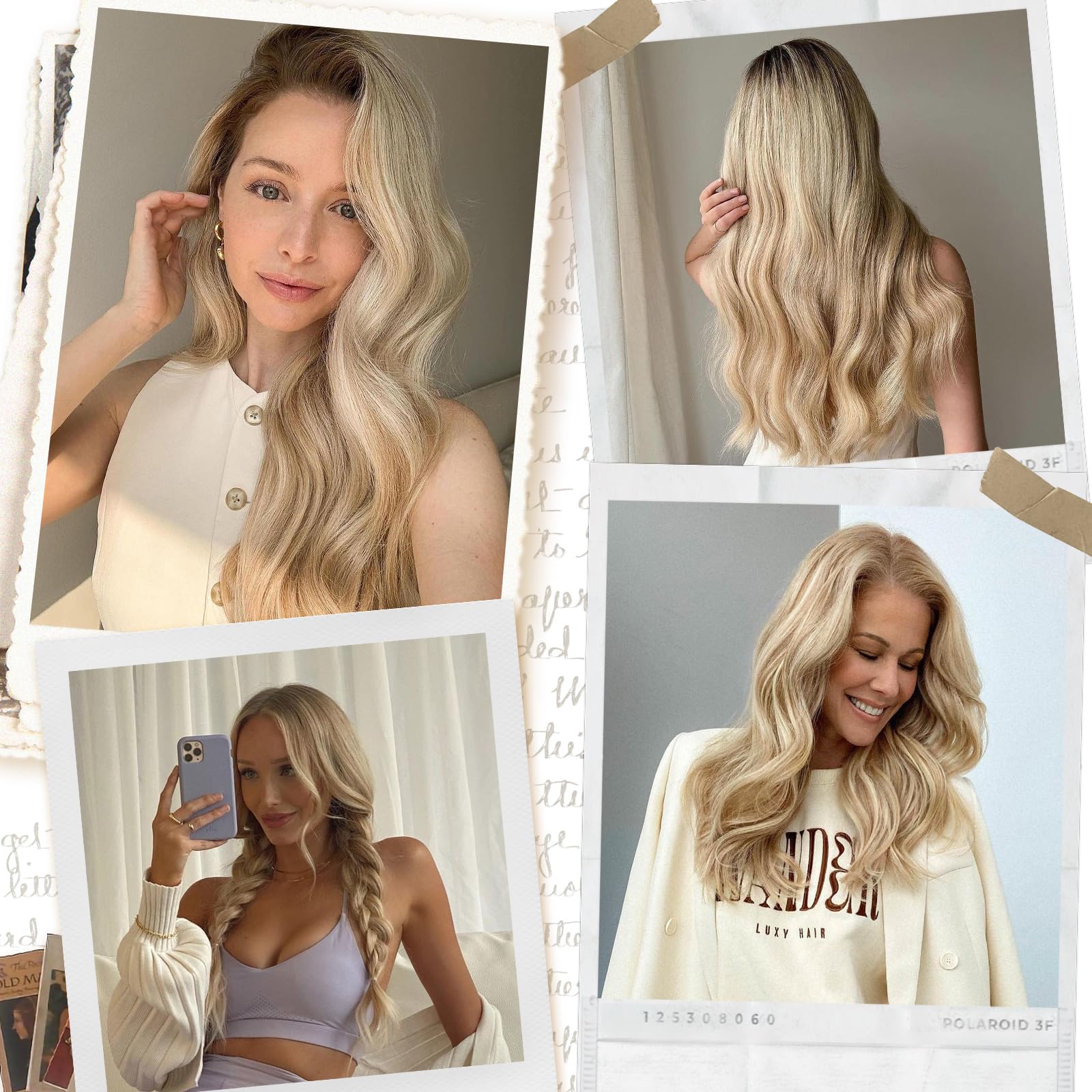 613 Blonde Straight Hair Extensions 12 Inch - Real Human Hair with Hidden Wire & Transparent Fish Line for Invisible Hairpiece | Perfect for Daily Wear, Parties & Special Occasions