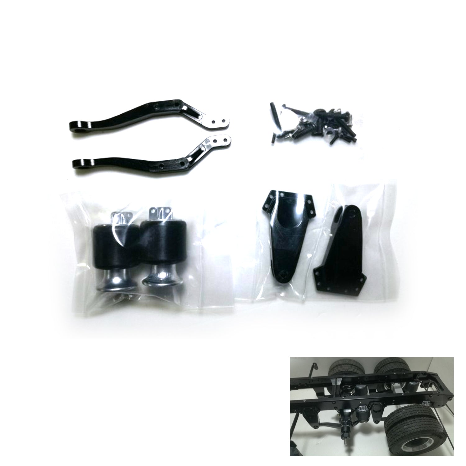LESU 1/14 Scale RC Tractor Truck Air Bag Suspension Upgrade Kit - Compatible with Tamiya 56335 Models - DIY Spare Parts for Dump Tipper Car - Perfect for Off-Road Simulation & RC Truck Racing Scenes