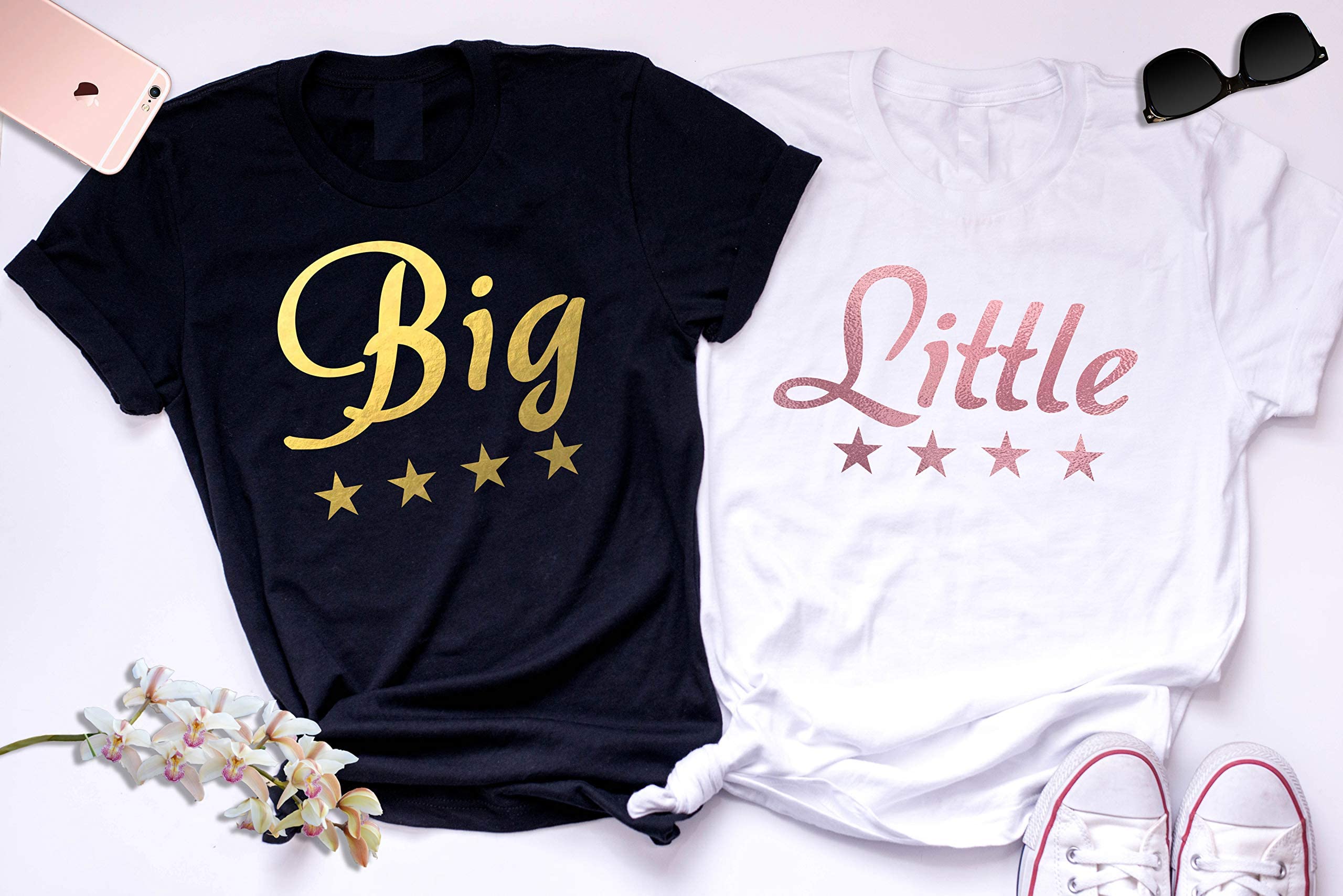 Big Little Sorority Tank Tops - Greek Letter Shirts for Big Sister & Little Sister - Perfect for Sorority Events, Bid Day & Sisterhood Bonding
