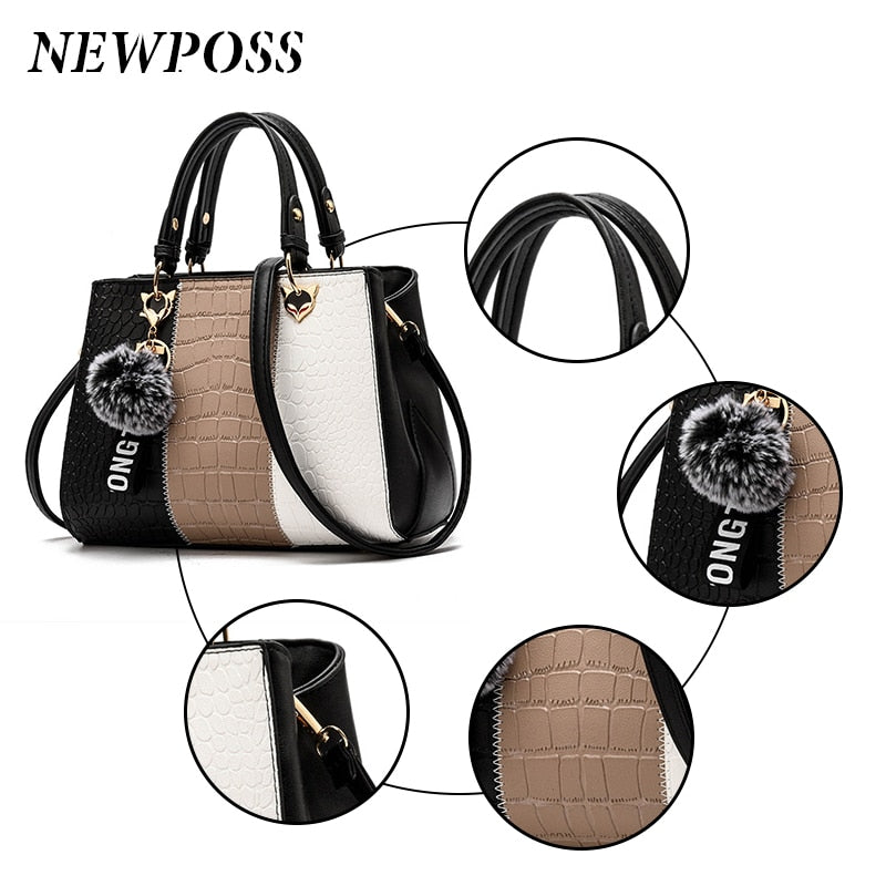 Women's Genuine Leather Crossbody Bag with Hand Stitching - Perfect for Work, Travel & Everyday Use