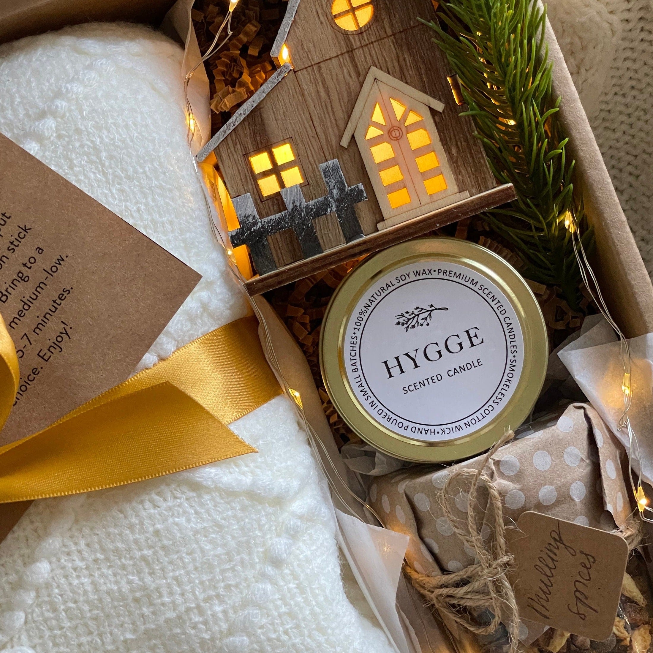 Let's Stay Home Hygge Box | Cozy Holiday Gift Set for Women & Men - Perfect for Relaxation, Self-Care & Winter Evenings