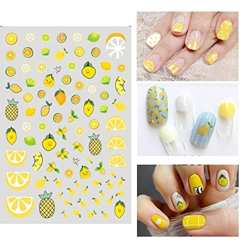15 Styles DIY Nail Art Stickers - Cute Fruit & Flower Designs for Manicure (5 Sheets) | Perfect for Home Nail Decoration, Parties & Gifts