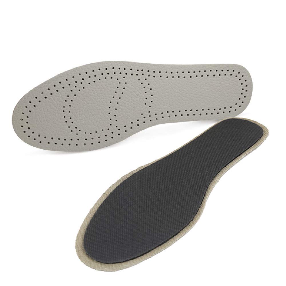 Breathable Leather Insoles for Men & Women - Shock Absorbing Comfort Inserts (US Women 7-8/25.5cm) - Perfect for Running, Walking & All-Day Comfort