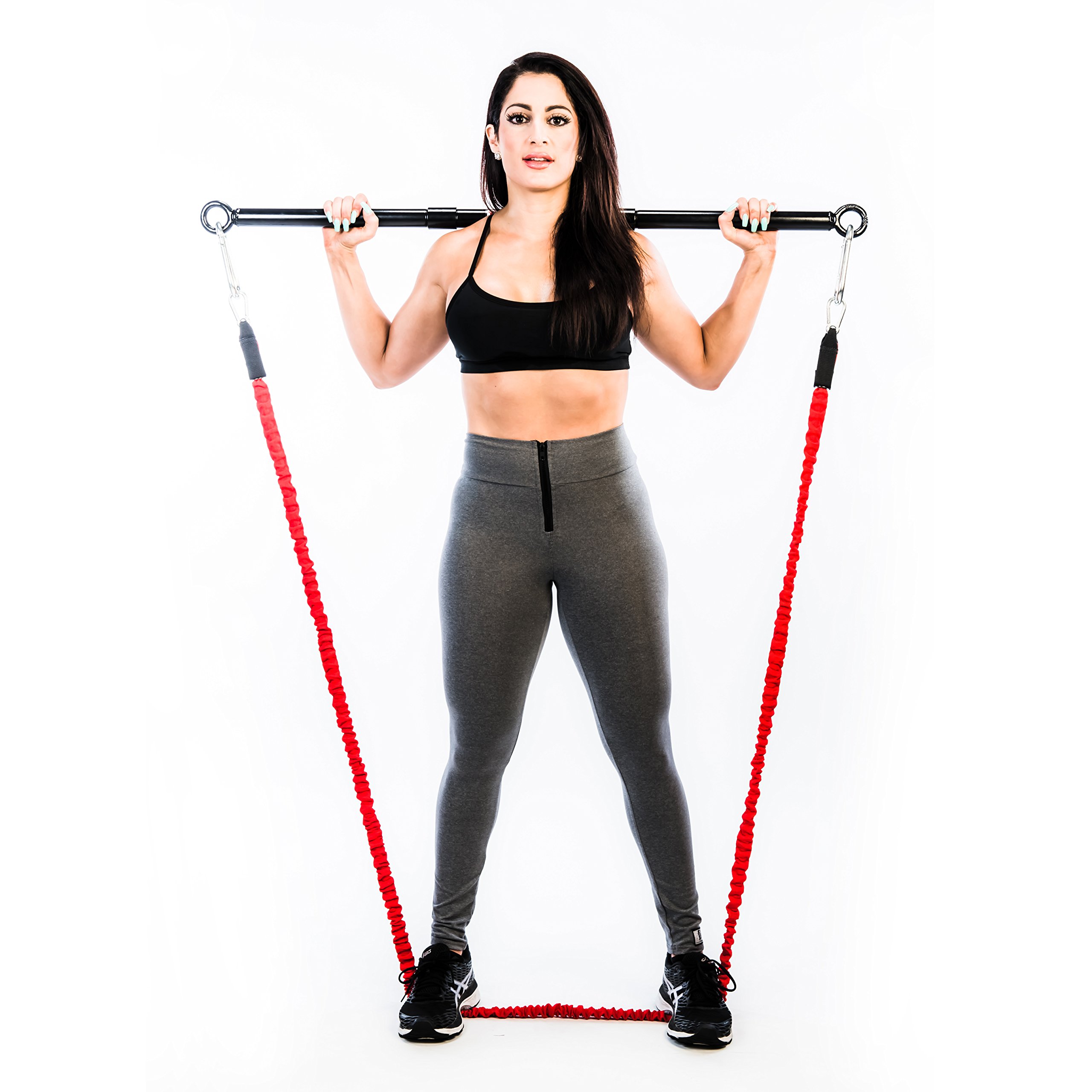 Extra Strong Resistance Bands Set - 3-Piece Steel Bars with Long Exercise Bands for LAT Pull Down, Bicep & Tricep Workouts - Home Gym & Travel Fitness Equipment - Perfect for Strength Training, Muscle Building & Full Body Workouts at Home or On The Go