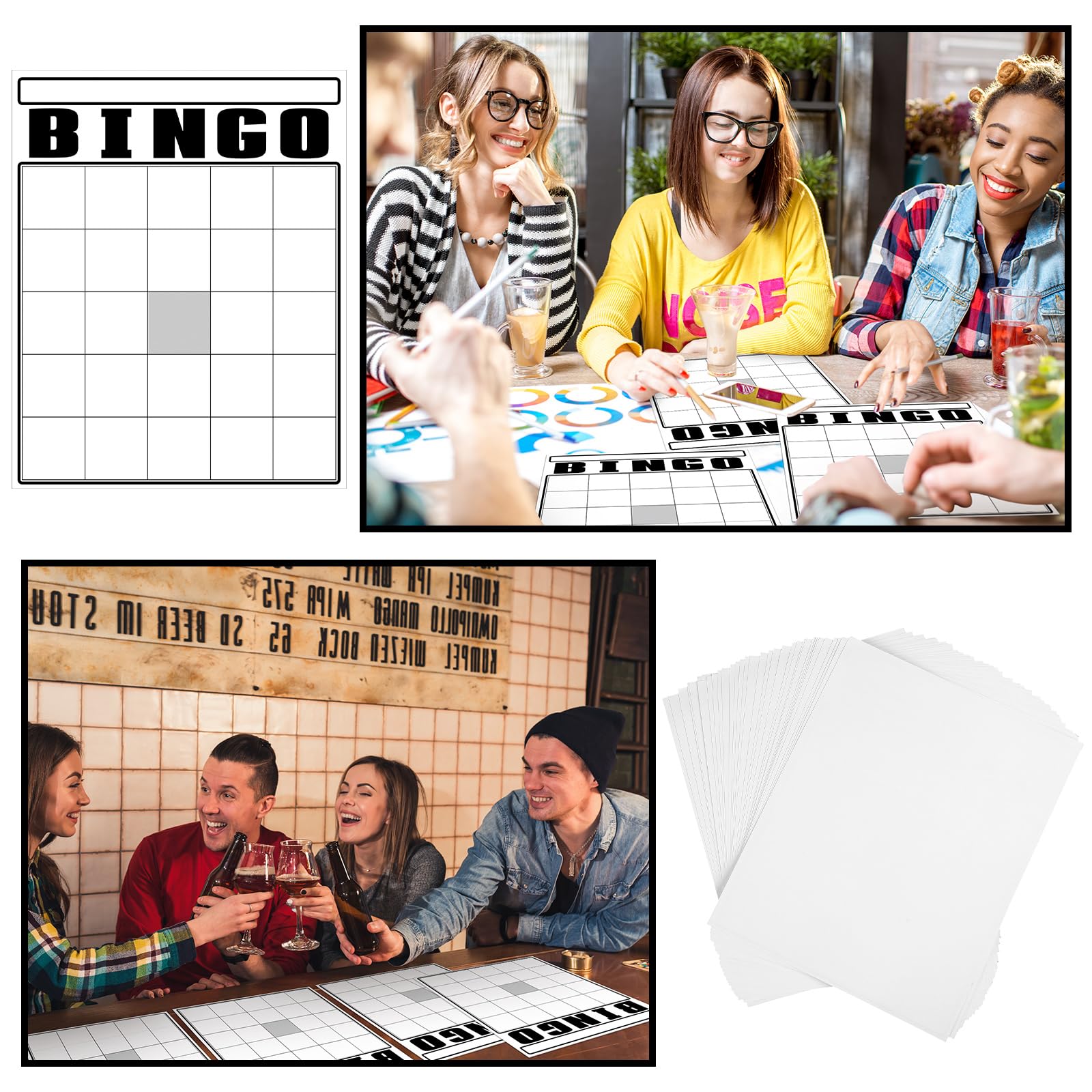 36-Piece Blank Bingo Cards Set - Jumbo White Bingo Game Boards for DIY Customization - Bulk Large Blank Bingo Sheets for Adults - Perfect for Parties, Family Game Nights & Gift-Giving
