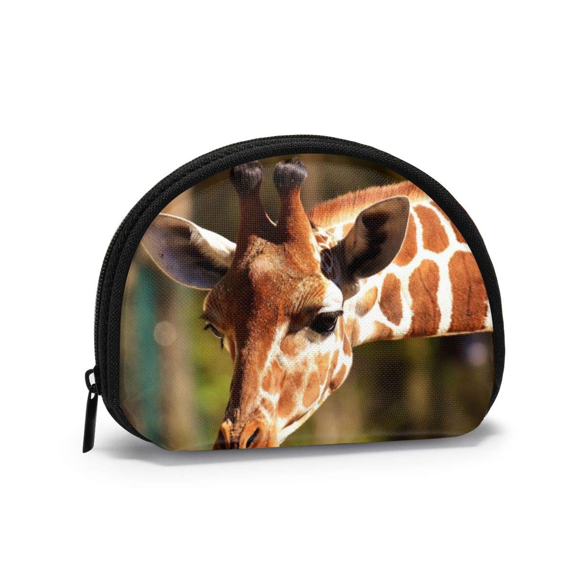 Oxford Cloth Giraffe Coin Purse - Small Zipper Wallet Bag for Change, Mini Cosmetic Makeup Organizer - Cute Giraffe Print Multipurpose Pouch for Women & Teens (Perfect for Travel, Shopping & Daily Essentials)
