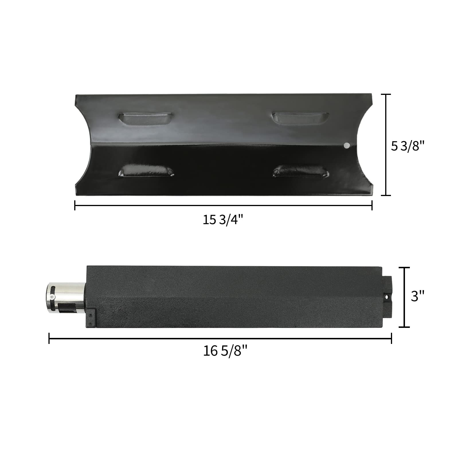 SUONA Grill Replacement Parts for Master Forge BG179A BG1793B-A - Porcelain Coated Steel Heat Plates & Cast Iron Burners - Compatible with Gas Grills - Perfect for Outdoor BBQ, Backyard Cooking, and Camping