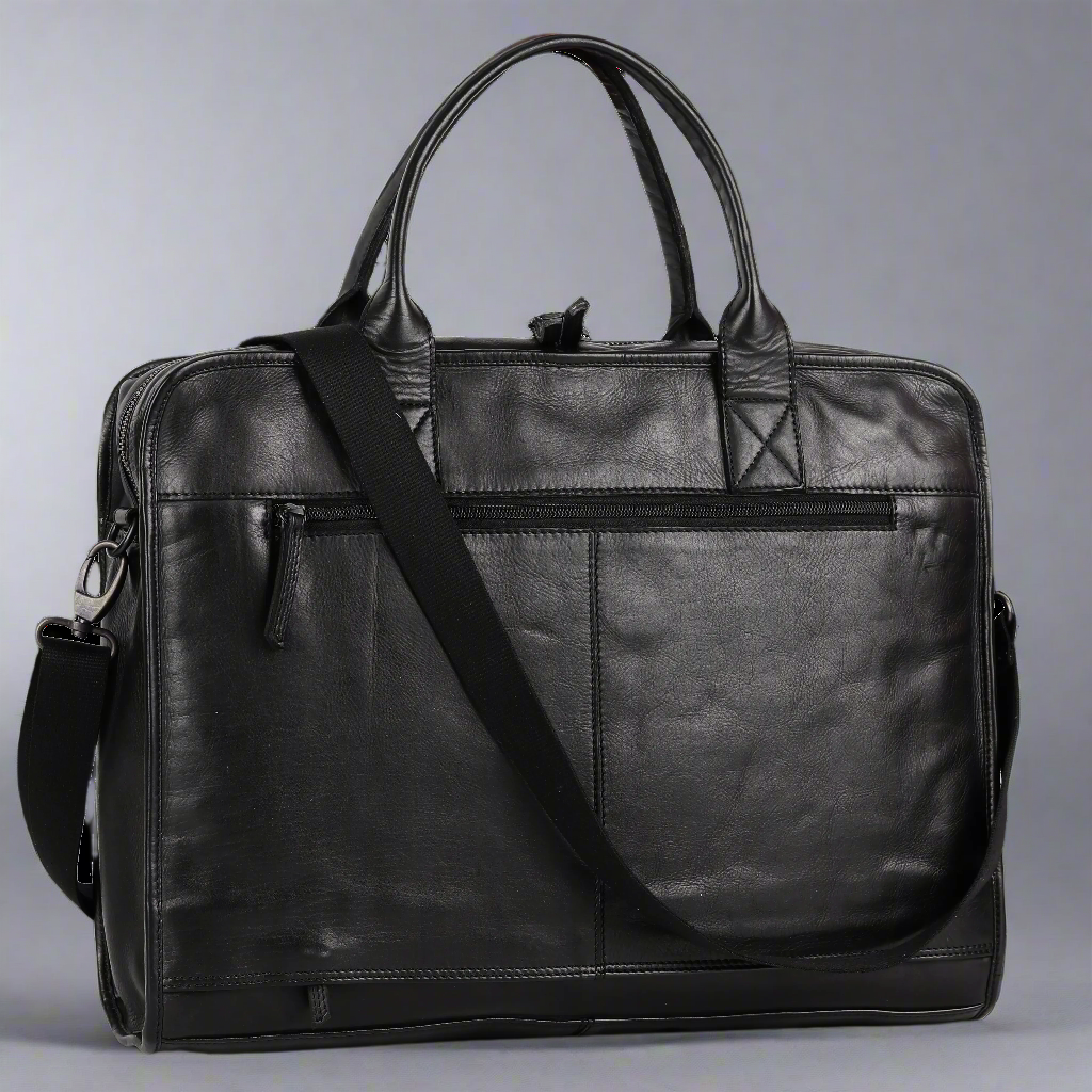 BOL Open Road Two Handle Messenger Laptop Leather Bag - Stylish & Durable Business Briefcase for Work, Travel & College - Perfect for Professionals & Students