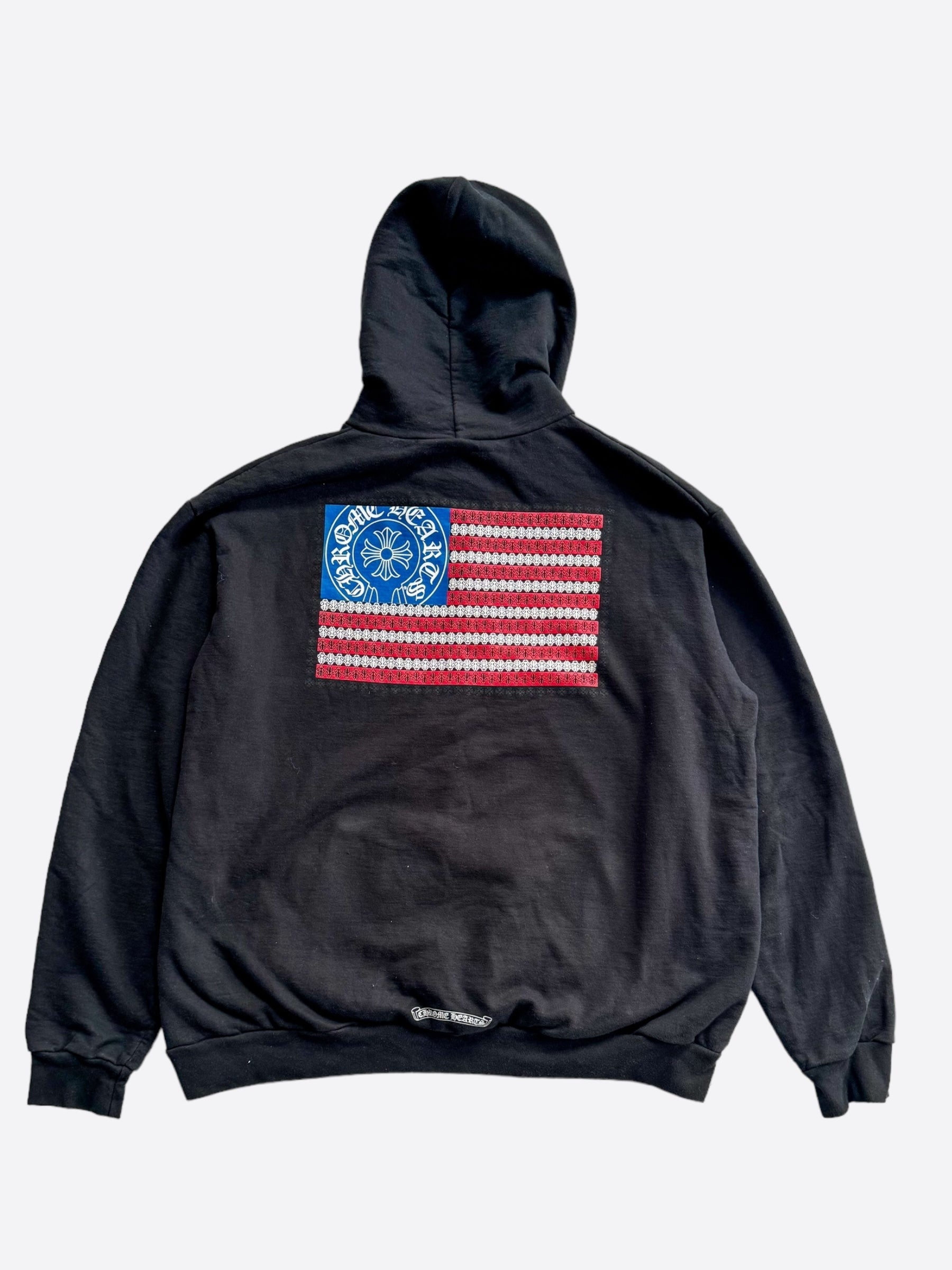 Chrome Hearts Black USA Flag Hoodie - Stylish Unisex Pullover for Streetwear & Casual Outfits | Perfect for Everyday Wear, Parties & Fashion Statements