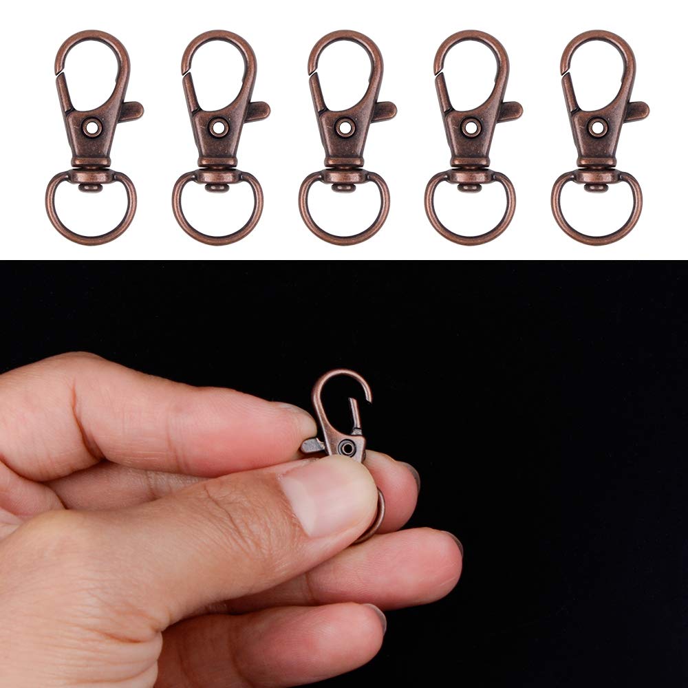 100PCS Metal Swivel Lobster Claw Clasps with Key Rings - Durable Keychain Hooks for DIY Jewelry Making, Craft Projects, Lanyards & Keychains - Perfect for Home Organization, Gift Packaging & Accessories