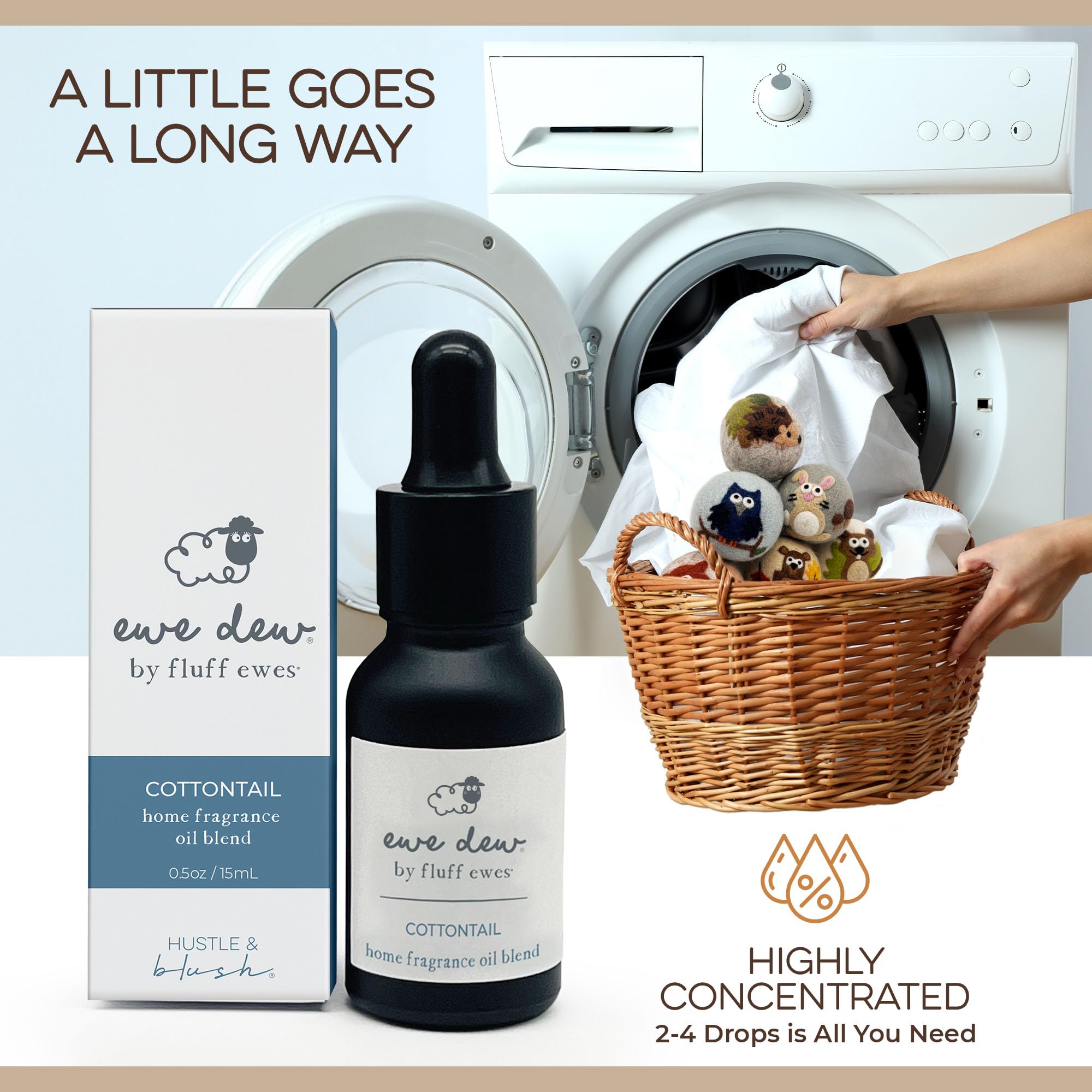 15ml Cottontail Laundry Essential Oil Blend - Natural Fragrance Oil for Dryer Balls, Wool Balls, Diffusers & Candle Making | Fresh Scent for Soft, Aromatic Laundry (Home & Spa Use)